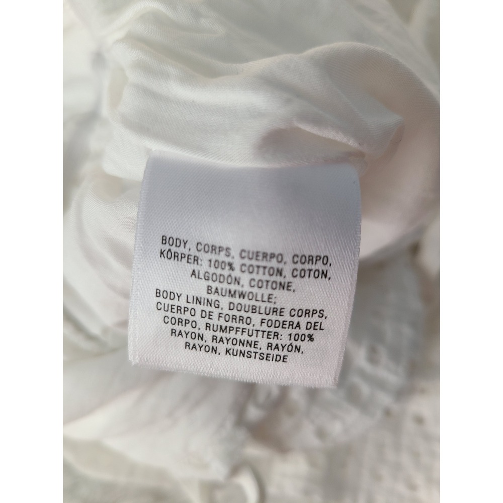 Lilka Anthropologie White Eyelet Romper Open Back Tie 3/4 Sleeve Medium - Picture 9 of 9